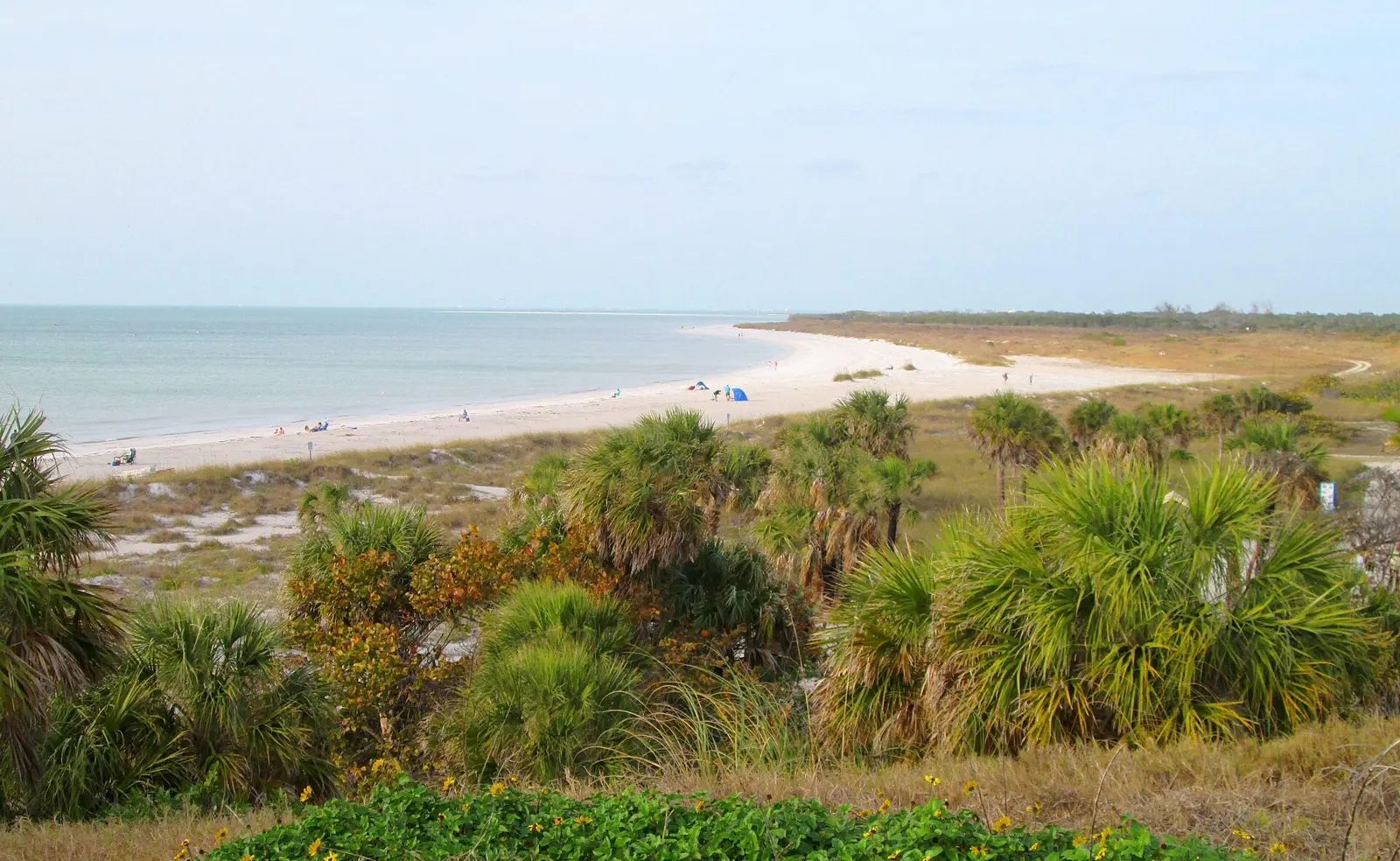South Beach, a non-swimming beach at Fort De Soto Park, as seen from the top of Battery Laidley.