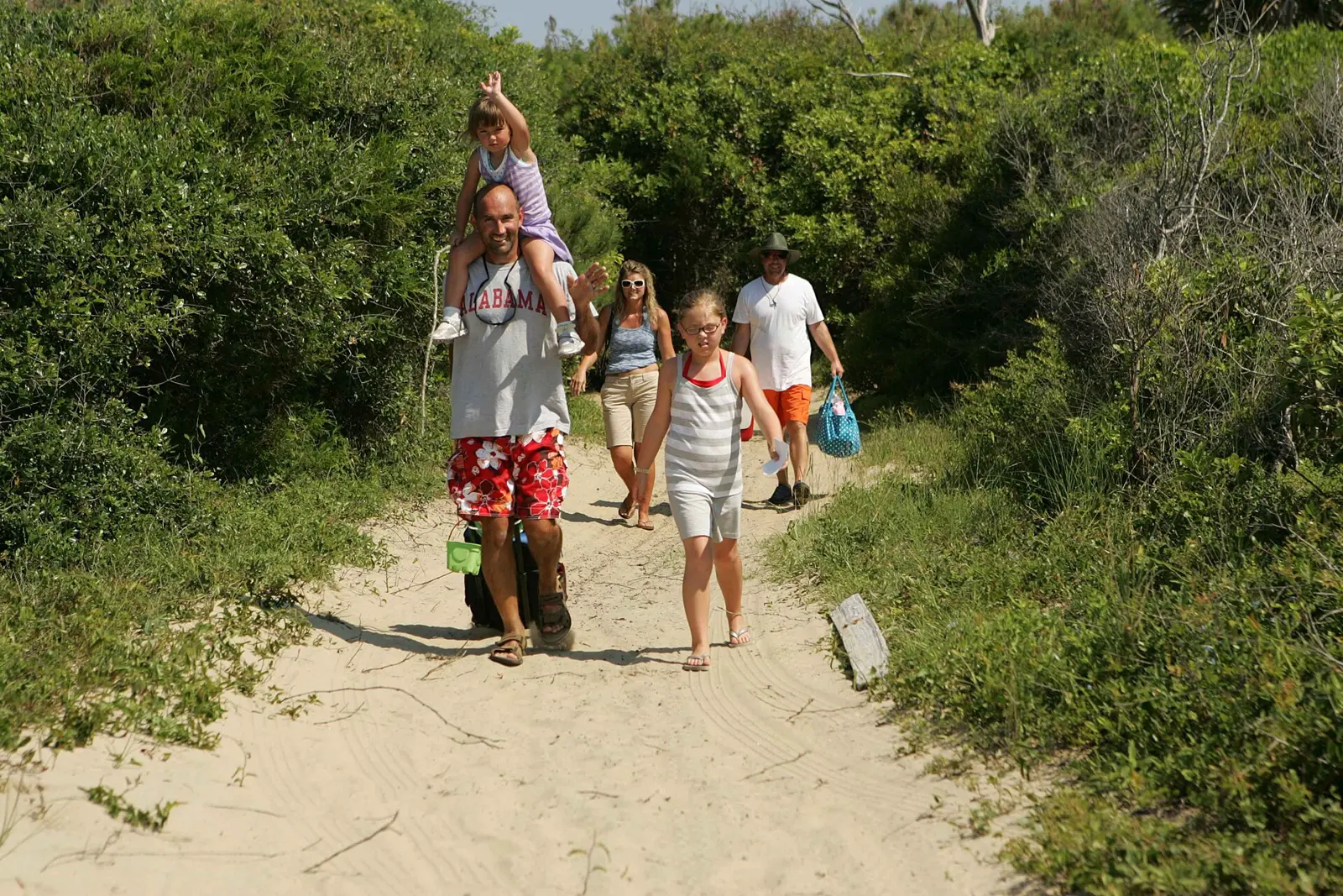 Image title: A family heads towards the beach Image from Public domain images website,...