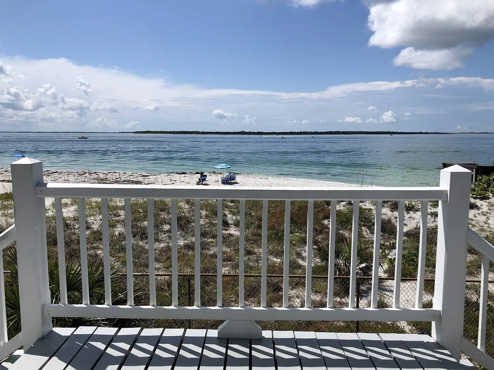 View of the beach at the southern point of Gasparilla Island State Park, Lee County, Florida.