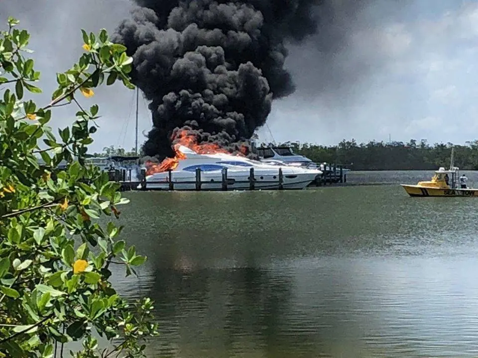 It was a big loss as a boat cut fire in boat jetty today at South Florida Naples