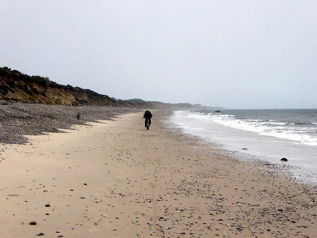 Cycling on the beach