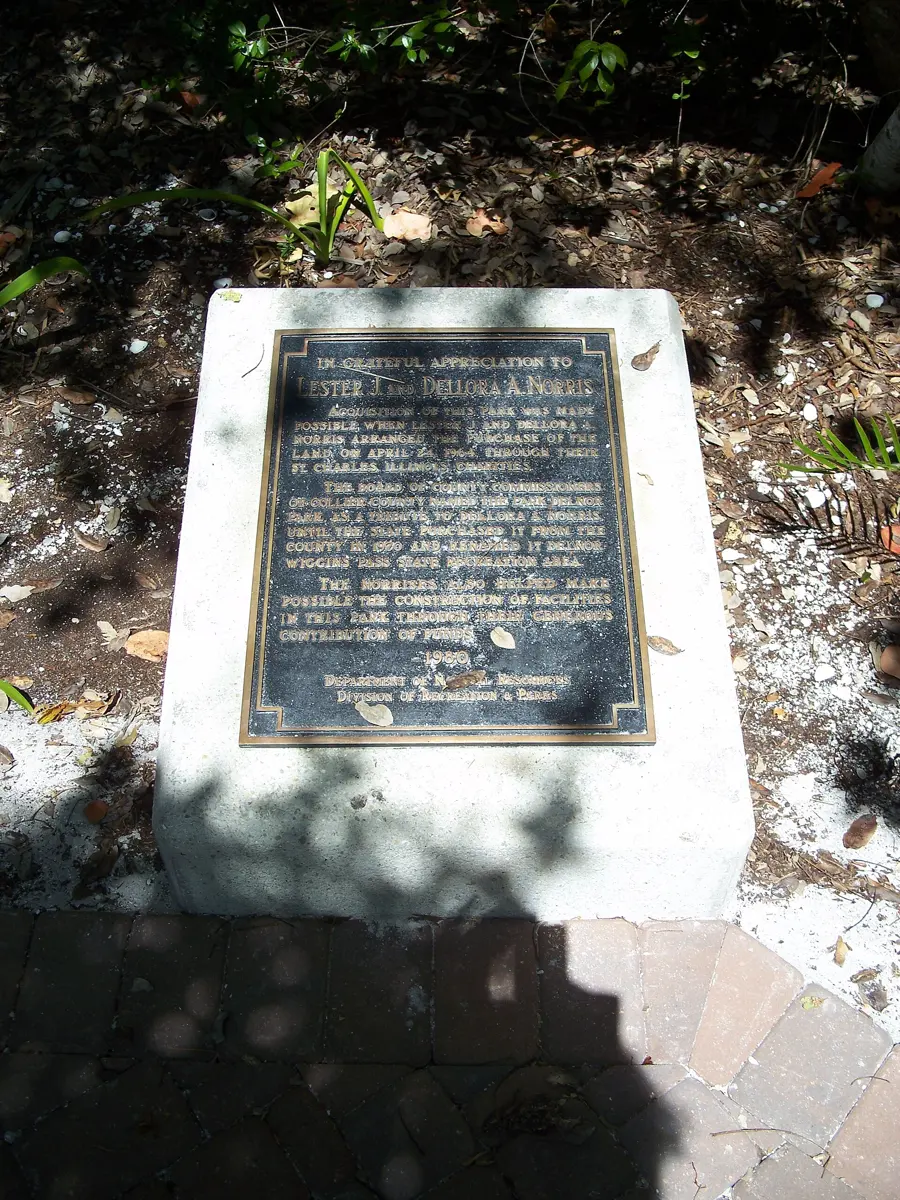 Collier County, Florida : Delnor-Wiggins Pass State Park : Plaque.