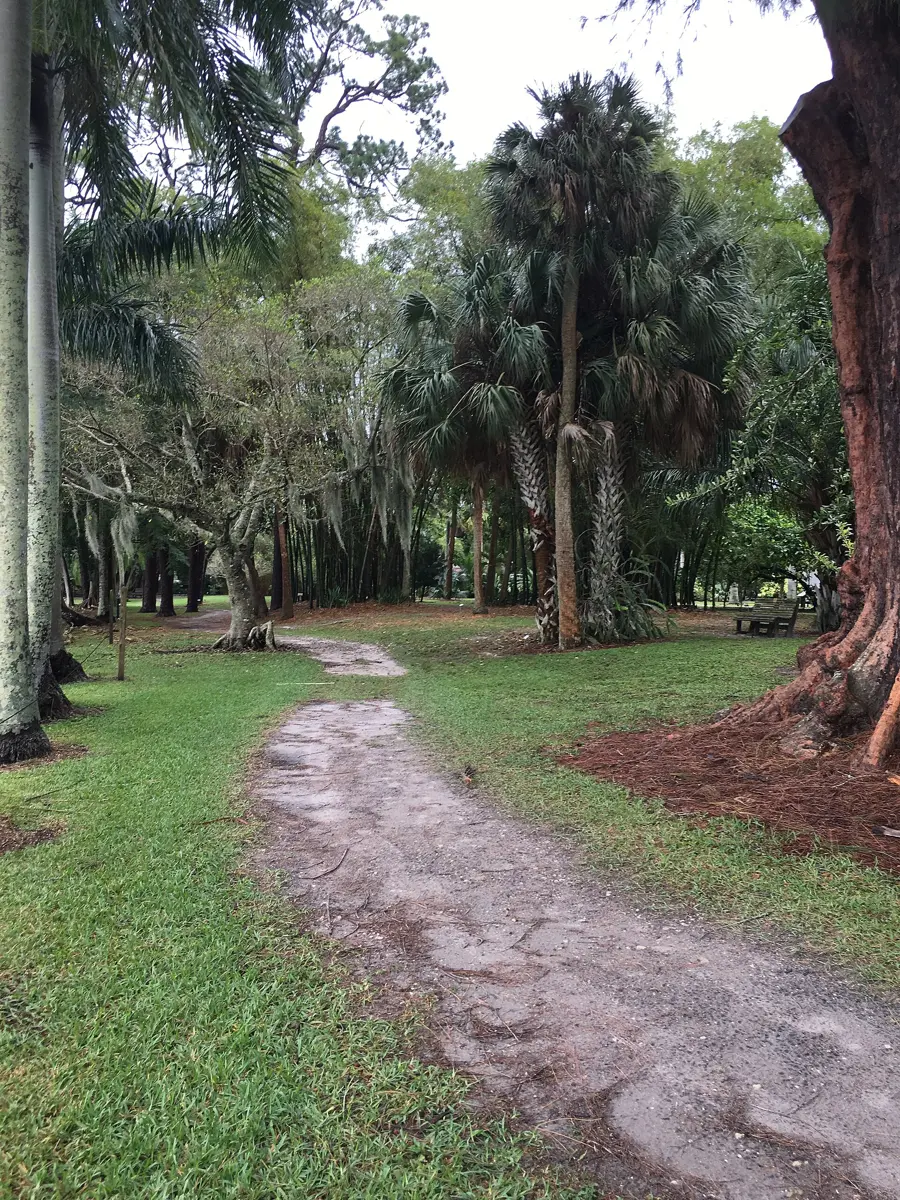 A path though the grounds at the Edison and Ford Winter Estates in Fort Myers, Florida