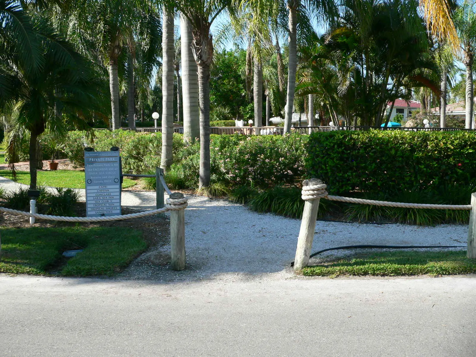 Entrance to pathway around pool