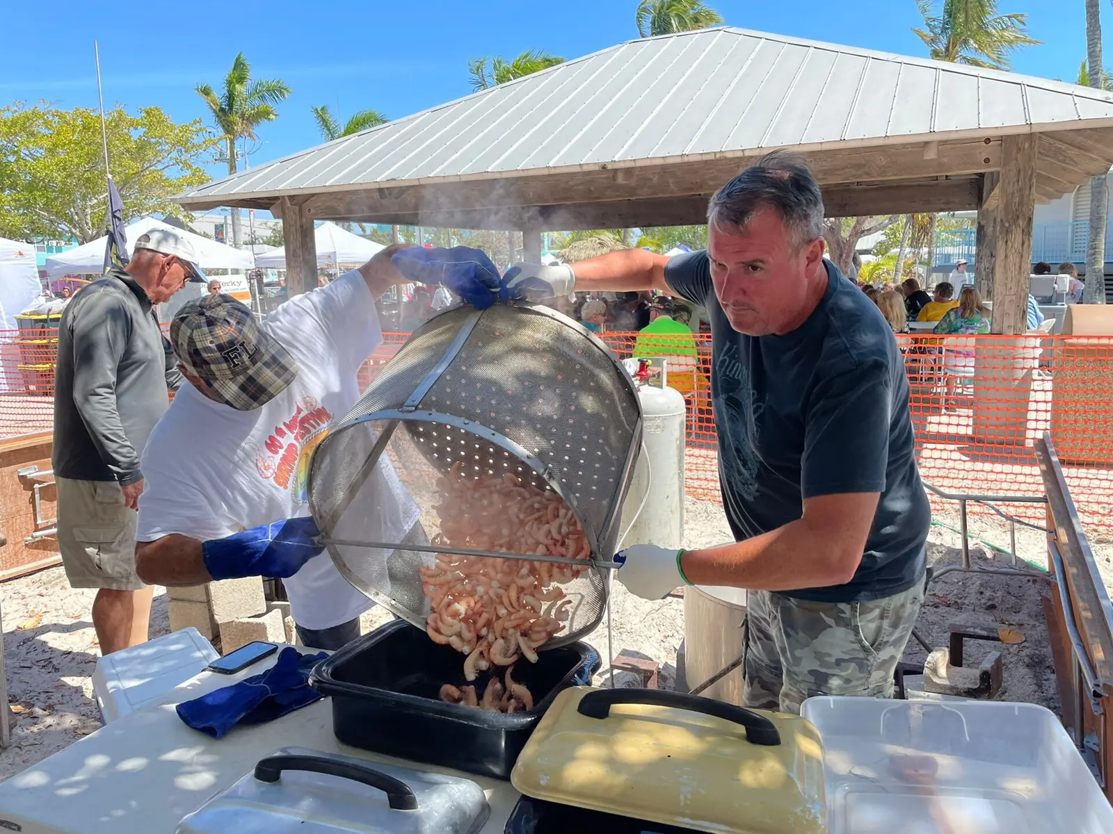 Cooking Shrimp at the 64th Annual Fort Myers Beach Lions Club Shrimp Festival