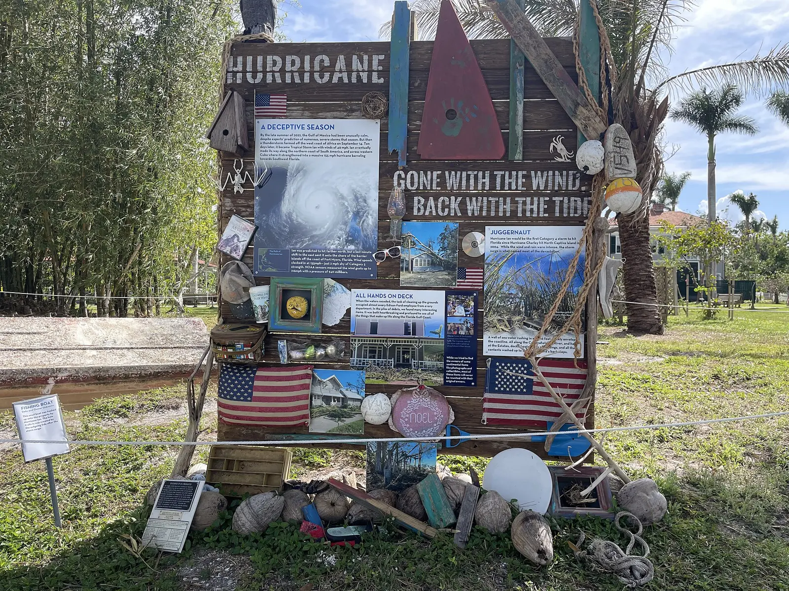 This display was created by the staff at the Edison and Ford Winter Estates after the devastation of Hurricane Ian. It exhibits the dangers and reality of hurricanes. It...