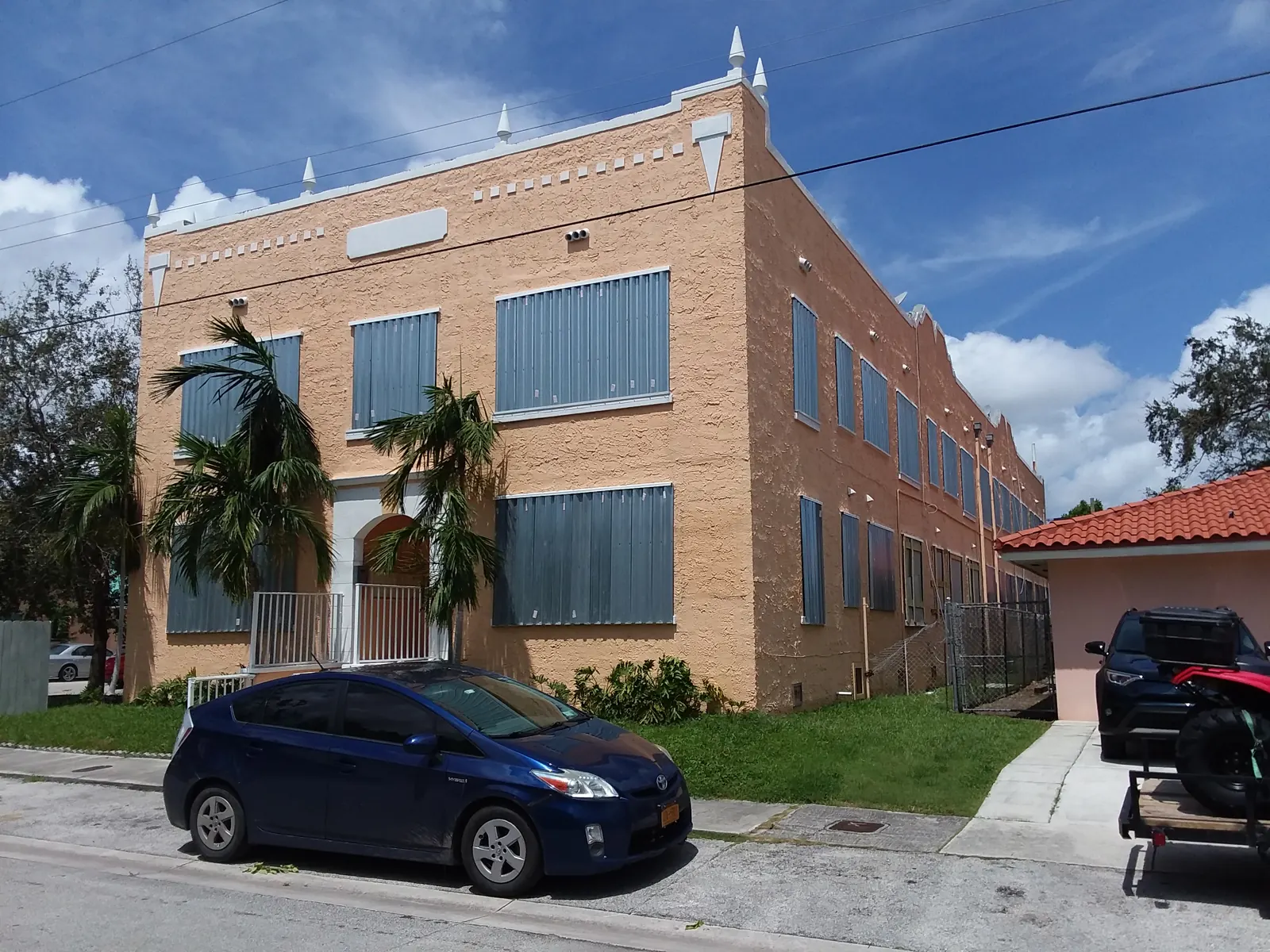 Hurricane shutters on a 1926 building in Little Havana, Miami, during Hurricane Irma