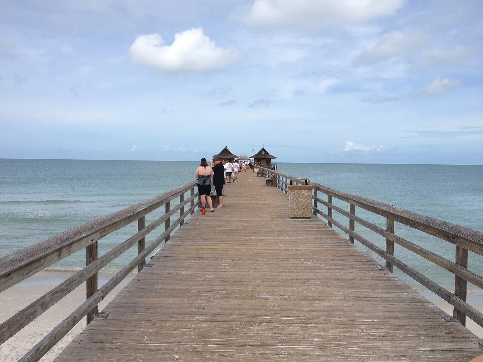 Looking down the Naples Pier in Naples, Florida