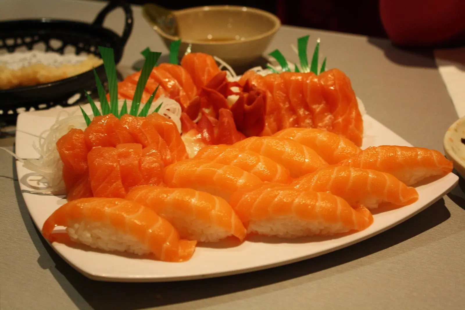 Salmon Sushi and Sashimi Platter