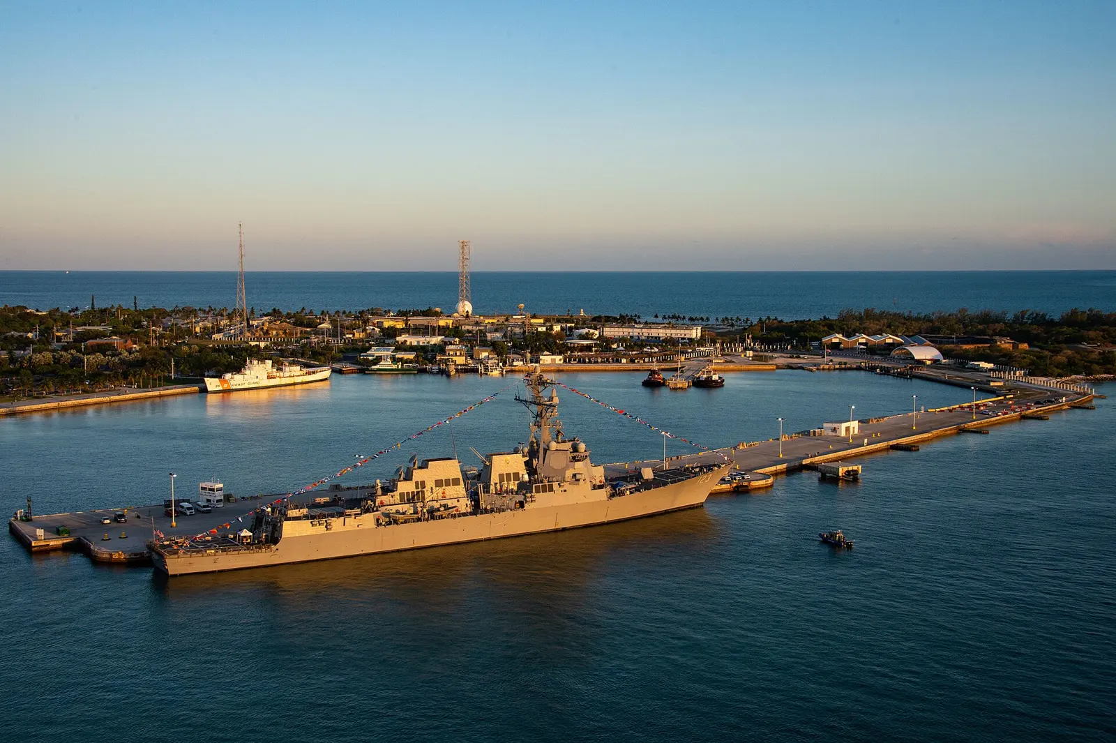 KEY WEST, Fla. (8 May 2023) The U.S. Navy's newest Arleigh Burke -class guided-missile destroyer, USS Lenah Sutcliffe Higbee (DDG-123), is moored at Naval Air Station Key...